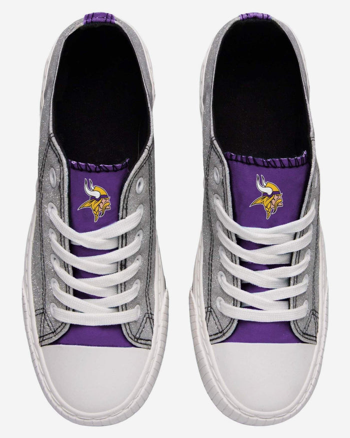Minnesota Vikings Womens Glitter Low Top Canvas Shoe FOCO - FOCO.com