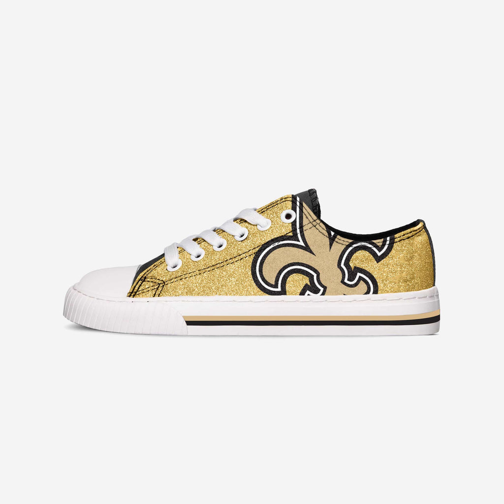 New Orleans Saints Womens Glitter Low Top Canvas Shoe FOCO - FOCO.com