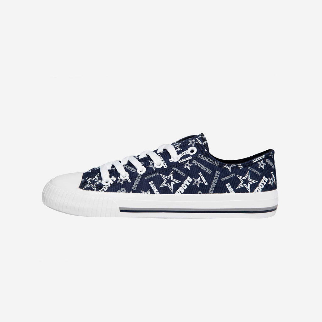 Dallas Cowboys Womens Low Top Repeat Print Canvas Shoe FOCO - FOCO.com