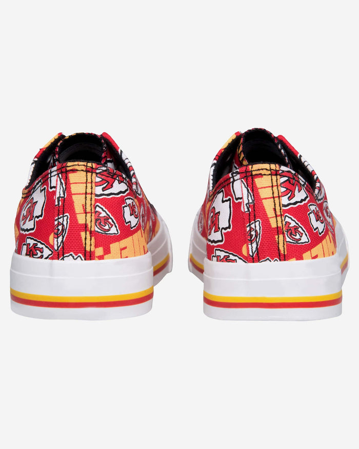 Kansas City Chiefs Womens Low Top Repeat Print Canvas Shoe FOCO - FOCO.com