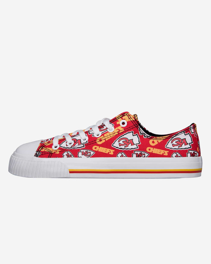 Kansas City Chiefs Womens Low Top Repeat Print Canvas Shoe FOCO 6 - FOCO.com