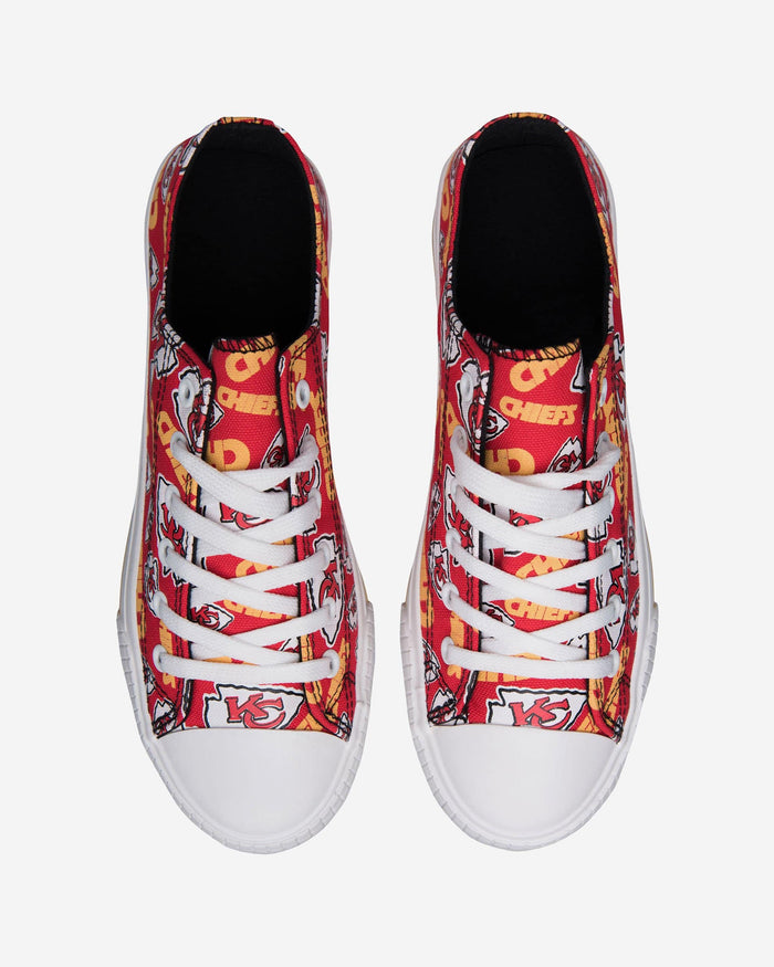 Kansas City Chiefs Womens Low Top Repeat Print Canvas Shoe FOCO - FOCO.com