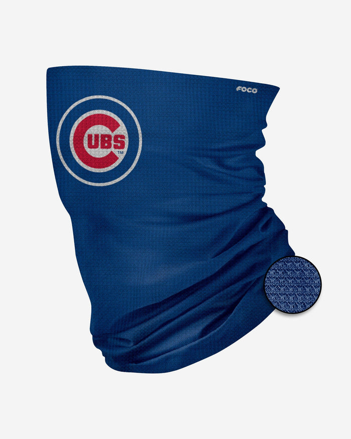 Chicago Cubs Big Logo Waffle Gaiter Scarf FOCO - FOCO.com