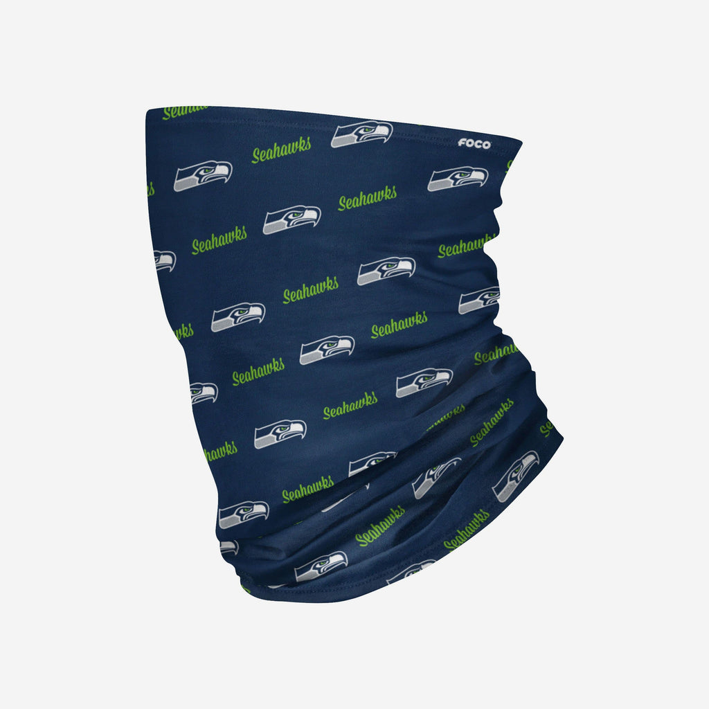 Seattle Seahawks Mini Script Fleece Gaiter Scarf FOCO - FOCO.com