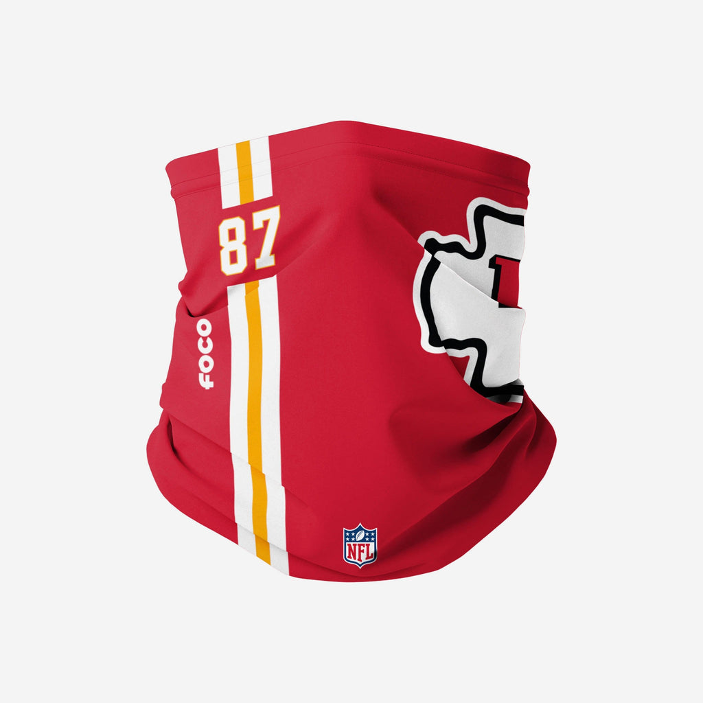 Travis Kelce Kansas City Chiefs On-Field Sideline Logo Gaiter Scarf FOCO - FOCO.com