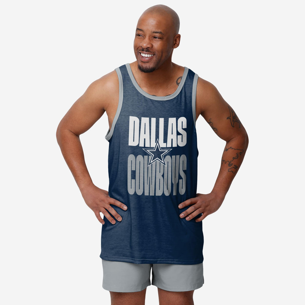 Dallas Cowboys Solid Wordmark Sleeveless Top FOCO S - FOCO.com