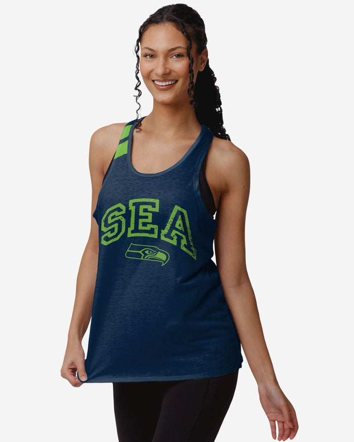 Seattle Seahawks Womens Team Twist Sleeveless Top FOCO S - FOCO.com