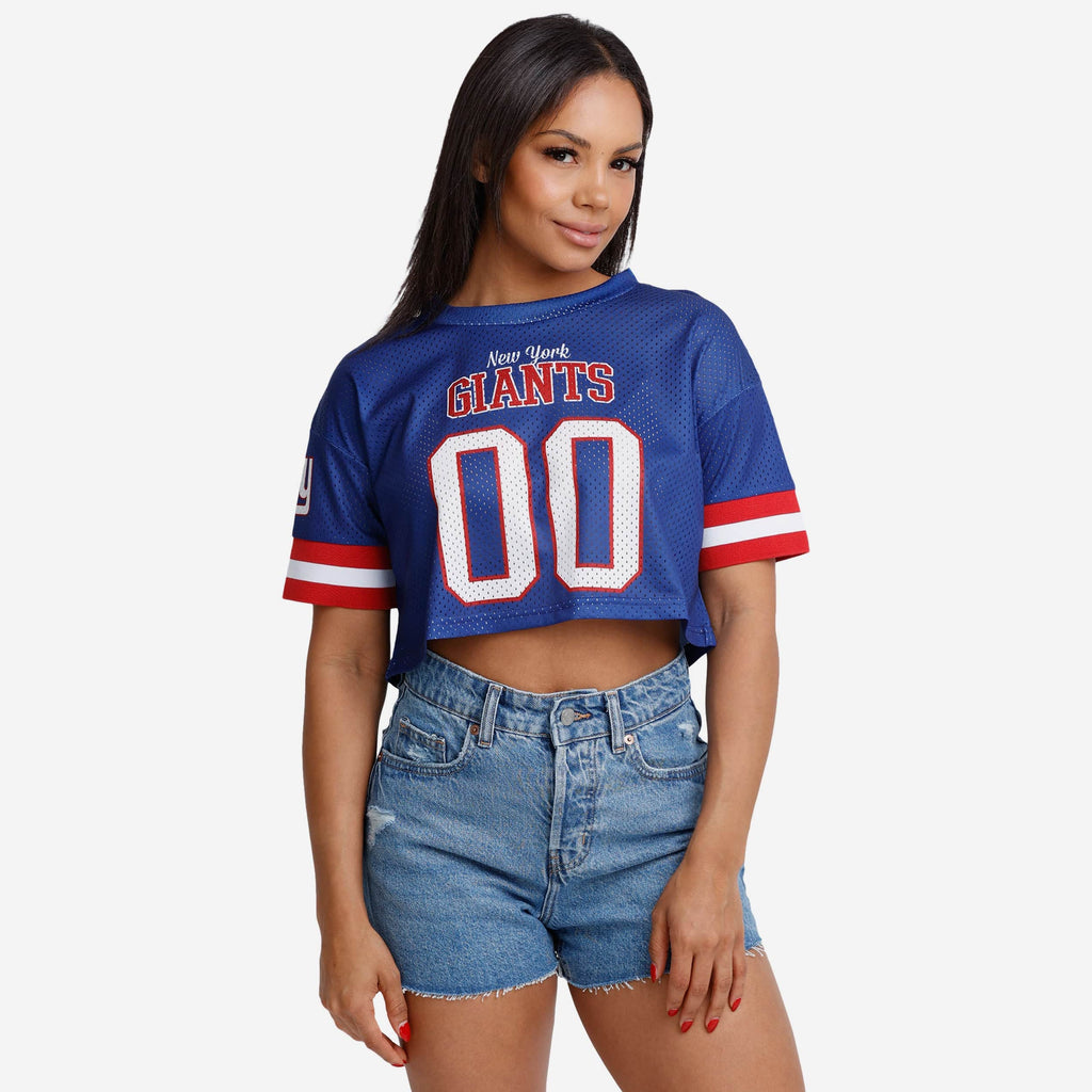 New York Giants Womens Gameday Mesh Crop Top FOCO S - FOCO.com