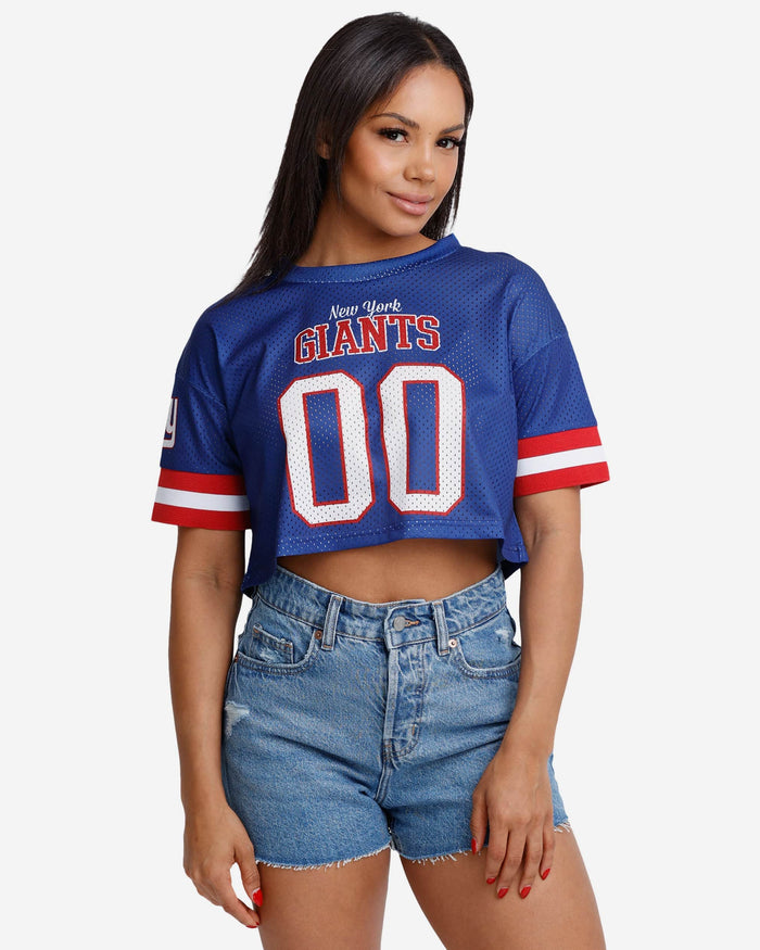 New York Giants Womens Gameday Mesh Crop Top FOCO S - FOCO.com