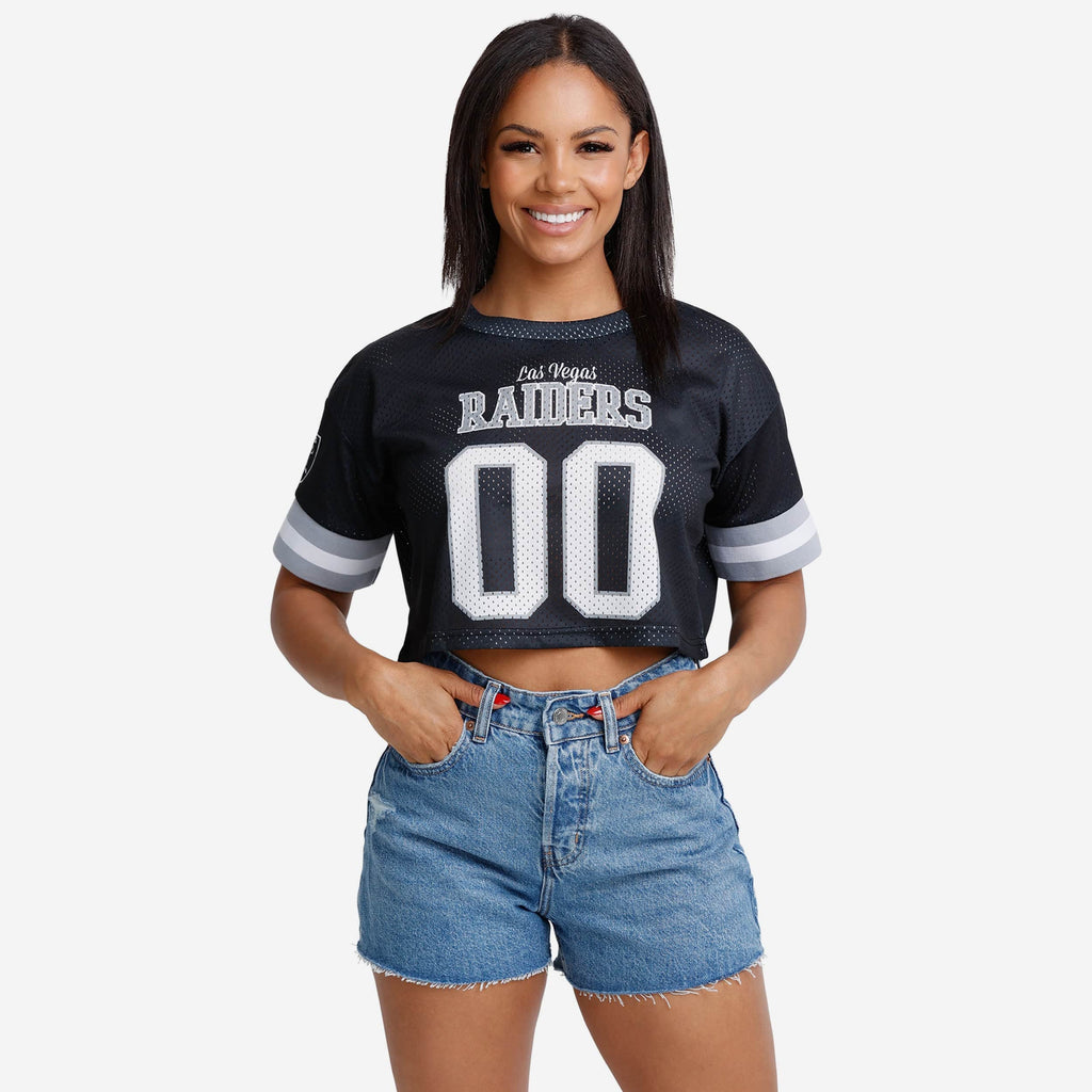 Las Vegas Raiders Womens Gameday Mesh Crop Top FOCO S - FOCO.com