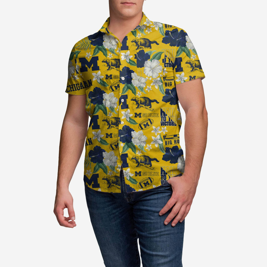 Michigan Wolverines City Style Button Up Shirt FOCO S - FOCO.com