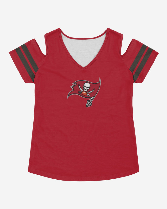 Tampa Bay Buccaneers Womens Cold Shoulder T-Shirt FOCO - FOCO.com