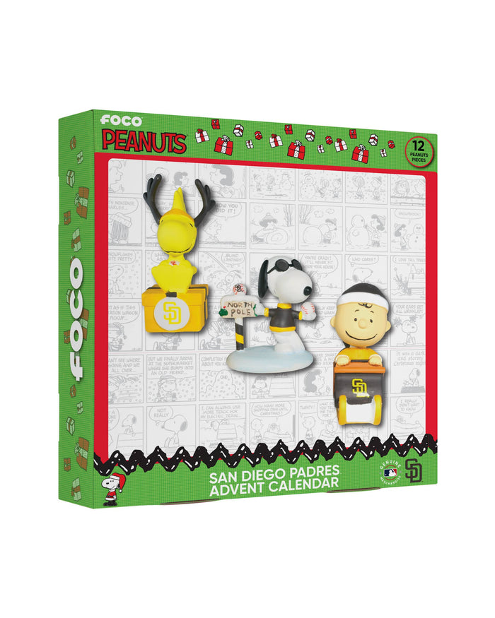 San Diego Padres Peanuts Bobblehead Advent Calendar FOCO - FOCO.com