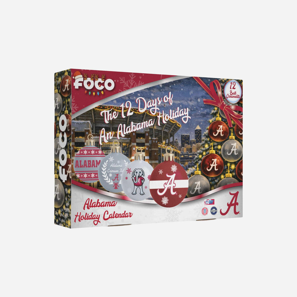 Alabama Crimson Tide Ornament Set Advent Calendar FOCO - FOCO.com