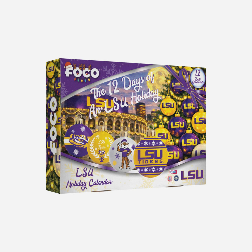 LSU Tigers Ornament Set Advent Calendar FOCO - FOCO.com