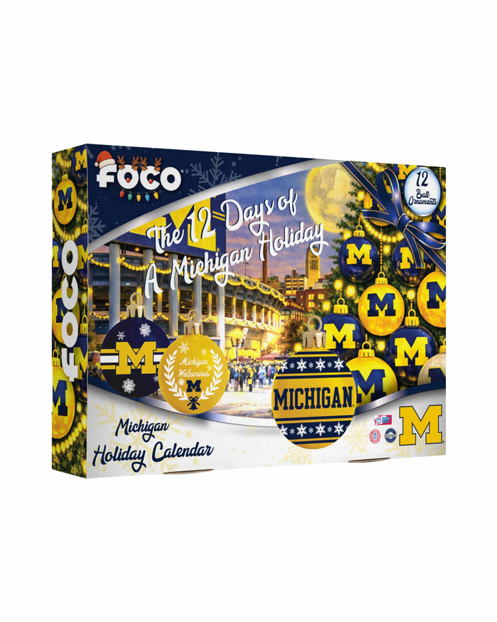Michigan Wolverines Ornament Set Advent Calendar FOCO - FOCO.com