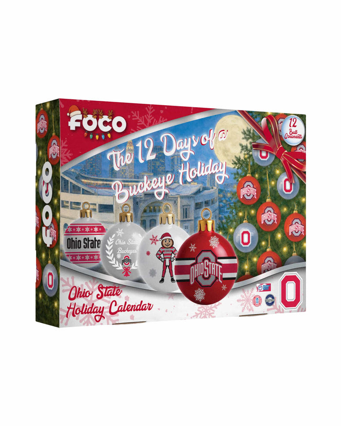Ohio State Buckeyes Ornament Set Advent Calendar FOCO - FOCO.com