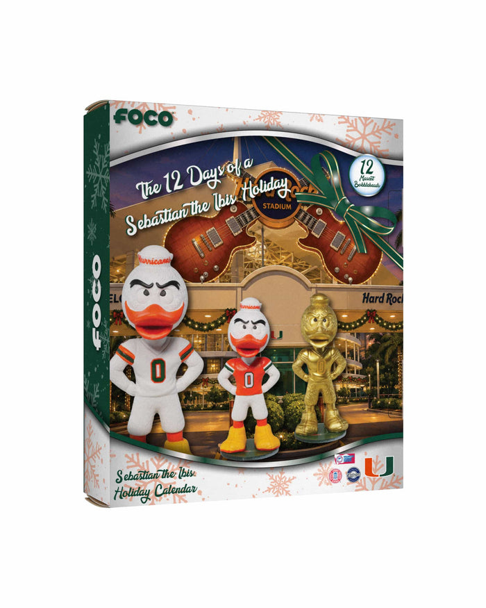 Miami Hurricanes Mascot Bobblehead Advent Calendar FOCO - FOCO.com