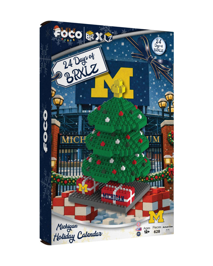 Michigan Wolverines BRXLZ Tree Advent Calendar FOCO - FOCO.com