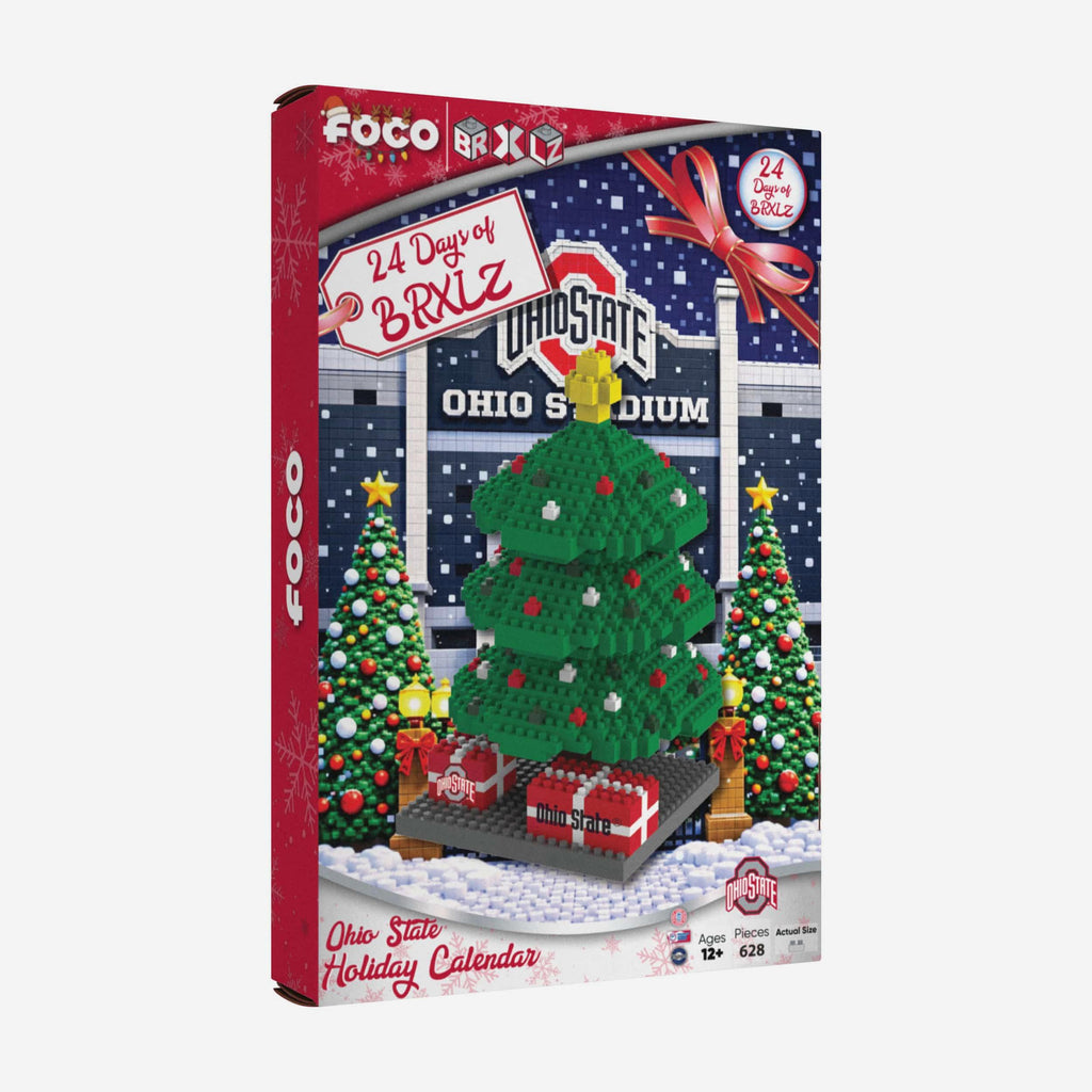 Ohio State Buckeyes BRXLZ Tree Advent Calendar FOCO - FOCO.com