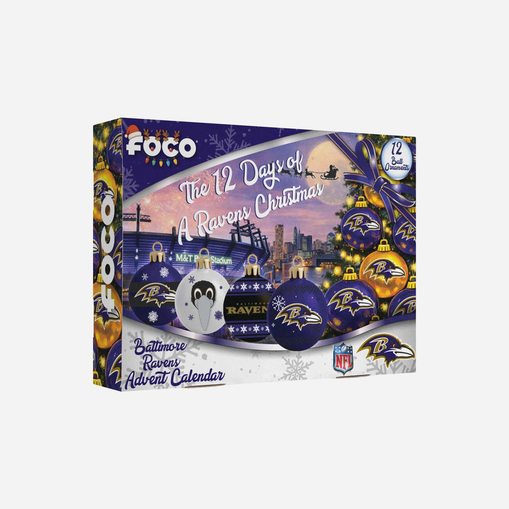 Baltimore Ravens Ornament Set Advent Calendar FOCO - FOCO.com