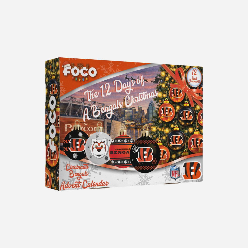 Cincinnati Bengals Ornament Set Advent Calendar FOCO - FOCO.com