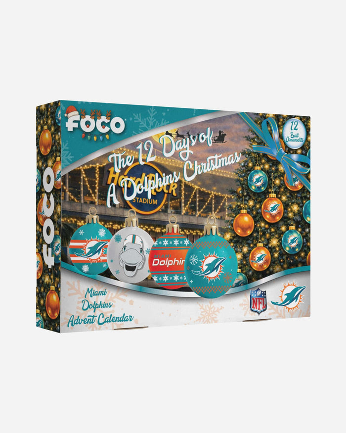 Miami Dolphins Ornament Set Advent Calendar FOCO - FOCO.com