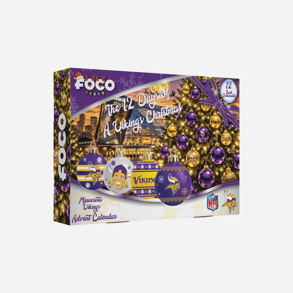 Minnesota Vikings Ornament Set Advent Calendar FOCO - FOCO.com