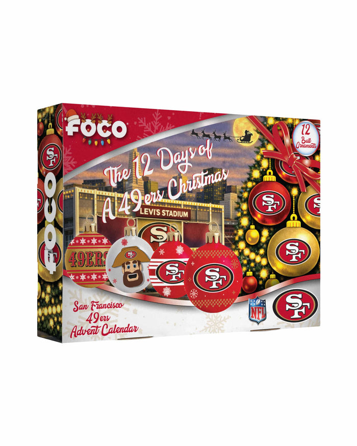 San Francisco 49ers Ornament Set Advent Calendar FOCO - FOCO.com