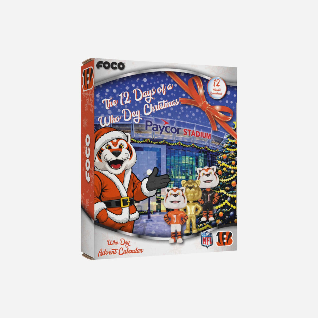 Cincinnati Bengals Mascot Bobblehead Advent Calendar FOCO - FOCO.com