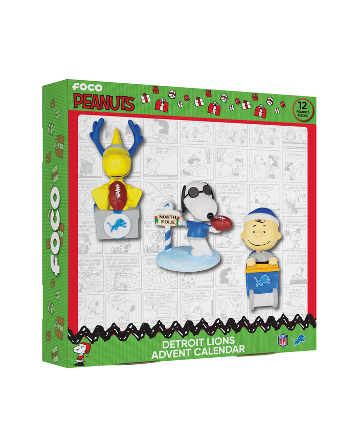 Detroit Lions Peanuts Bobblehead Advent Calendar FOCO - FOCO.com