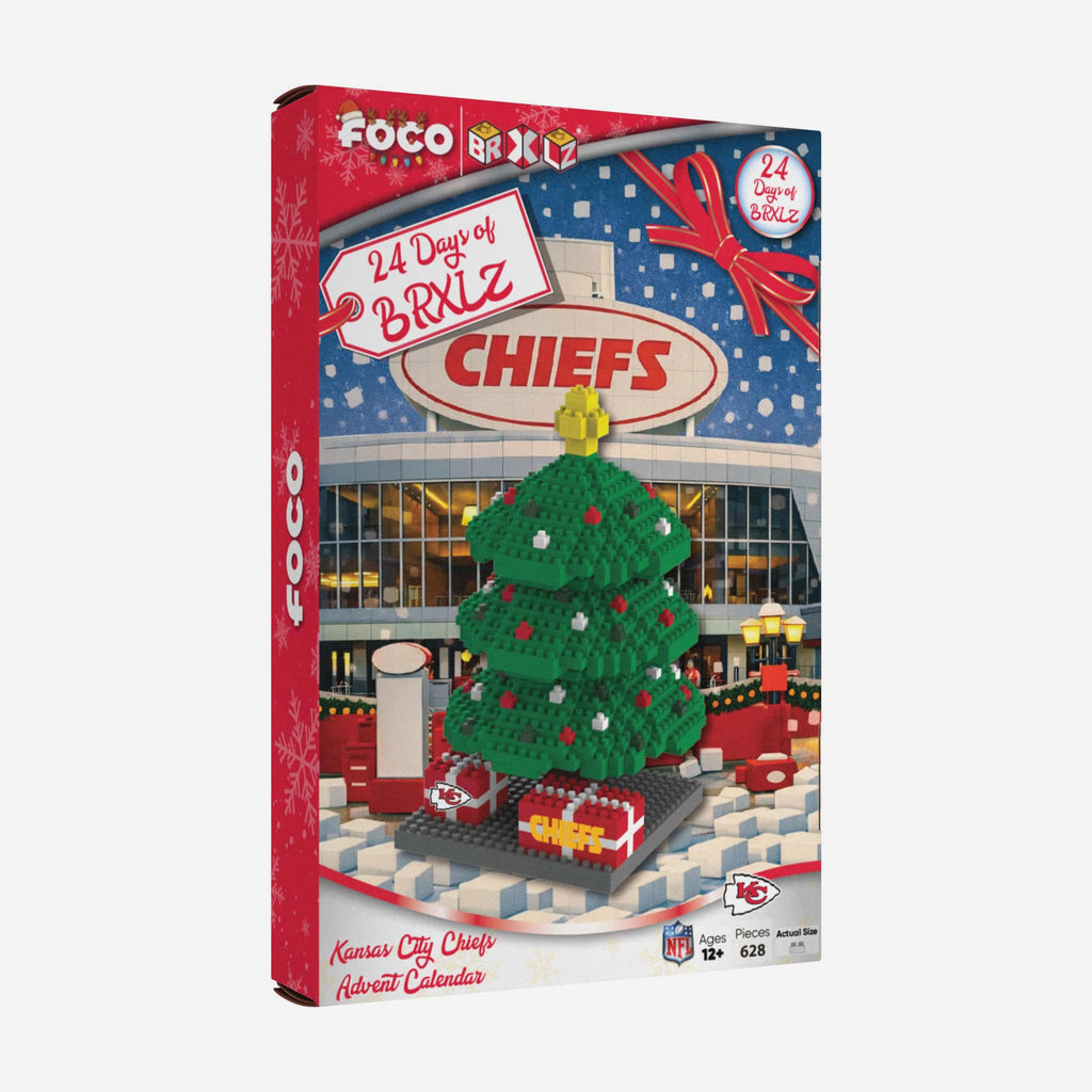 Kansas City Chiefs BRXLZ Tree Advent Calendar FOCO - FOCO.com