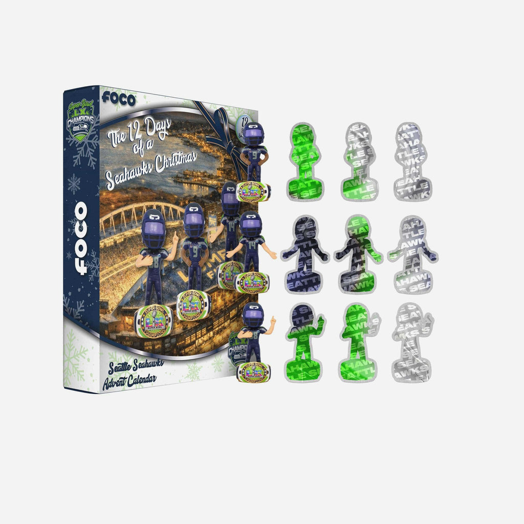Seattle Seahawks Super Bowl LX Champions Advent Calendar Bobblehead FOCO - FOCO.com