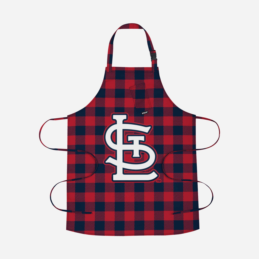 St Louis Cardinals Plaid Apron FOCO - FOCO.com