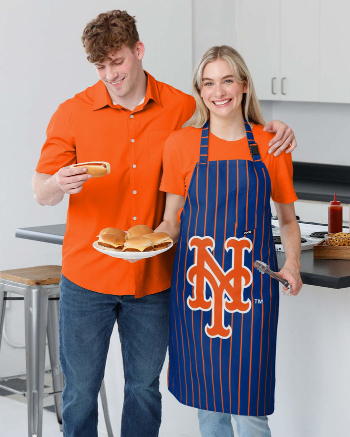 New York Mets Pinstripe Apron FOCO - FOCO.com