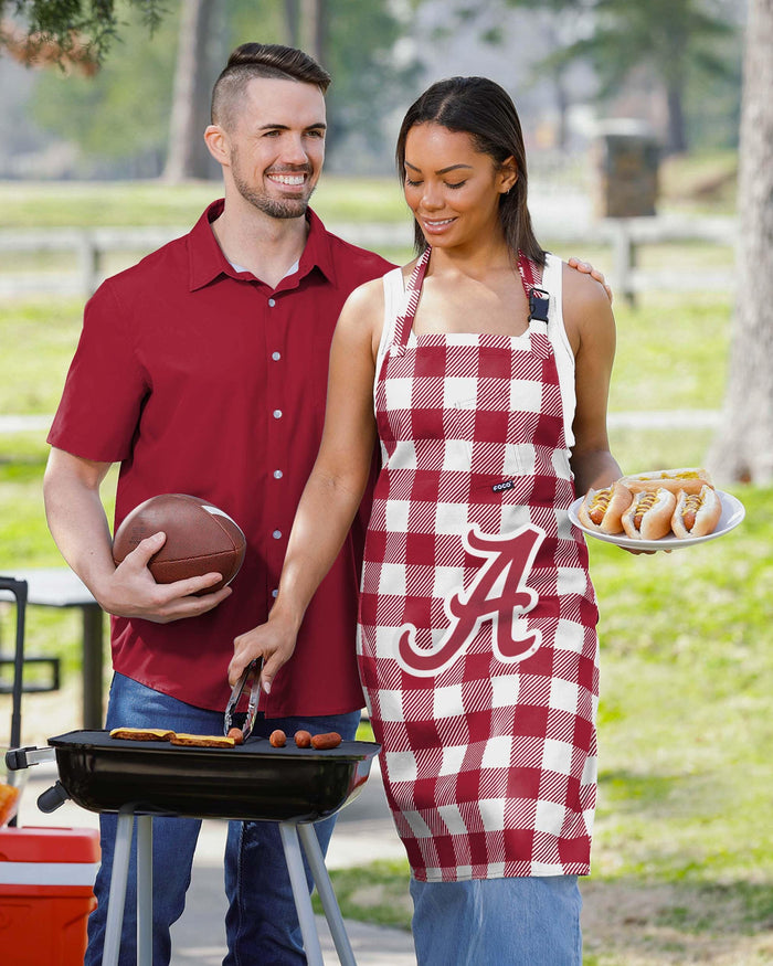 Alabama Crimson Tide Plaid Apron FOCO - FOCO.com