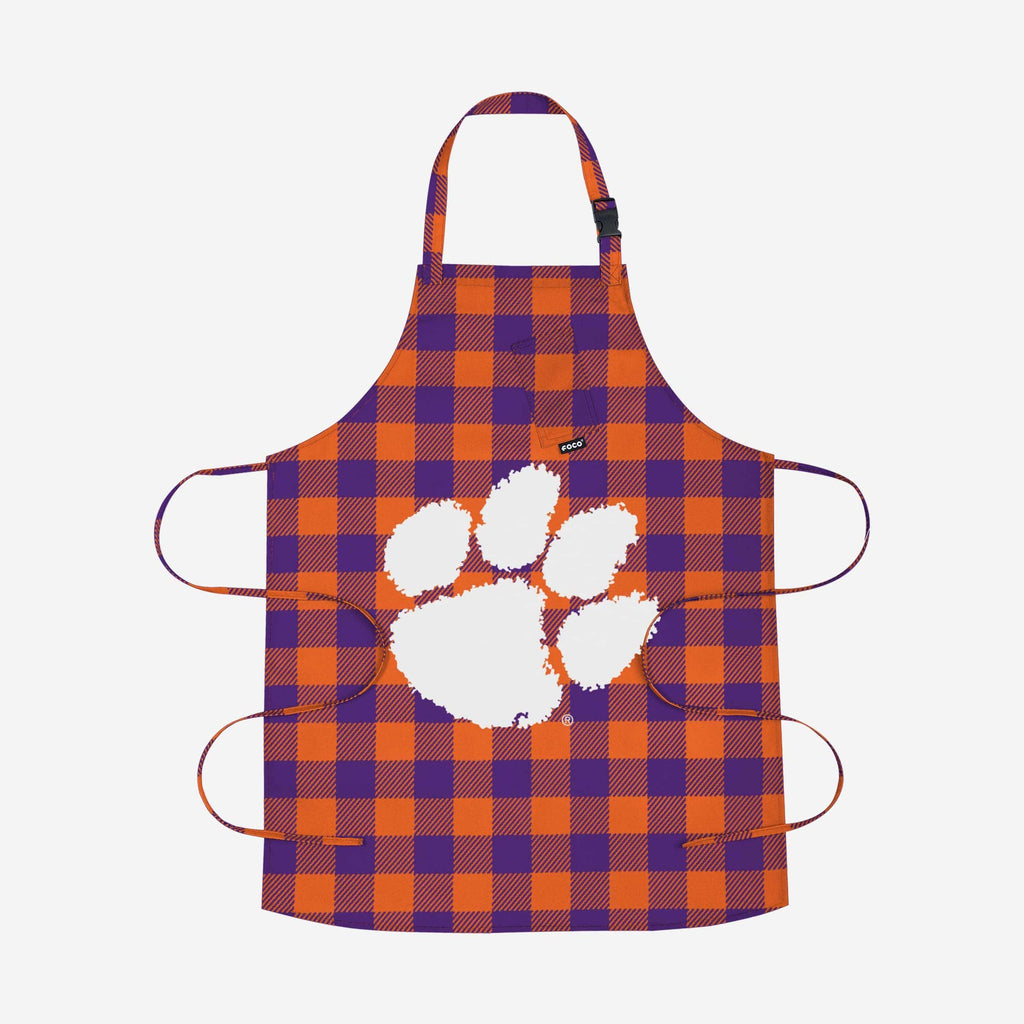 Clemson Tigers Plaid Apron FOCO - FOCO.com