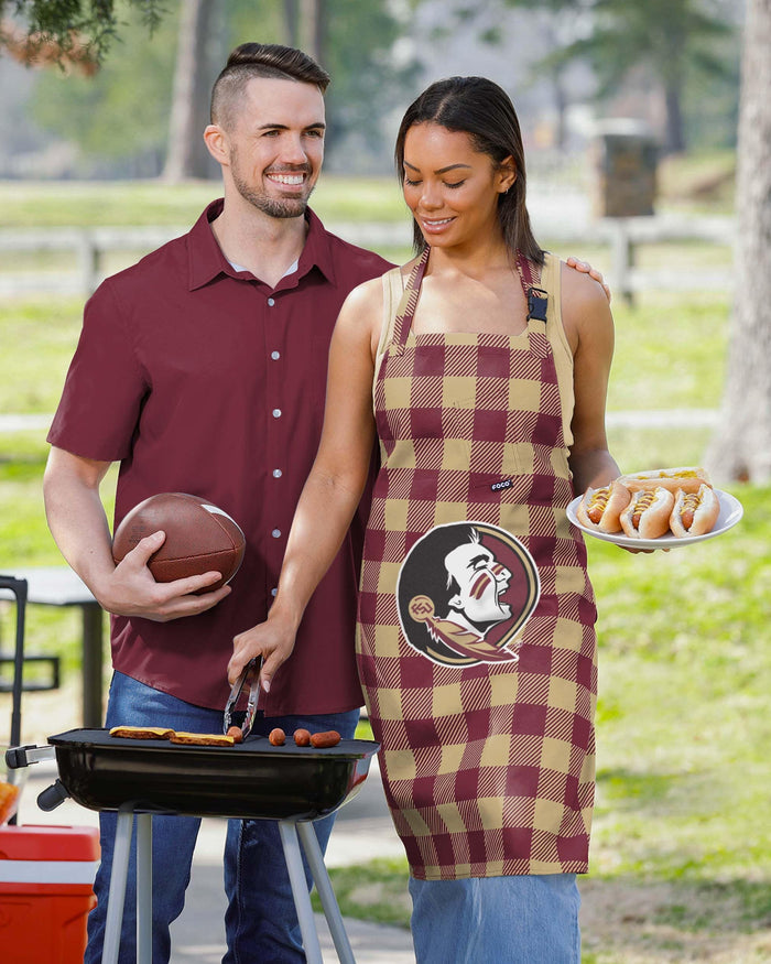 Florida State Seminoles Plaid Apron FOCO - FOCO.com