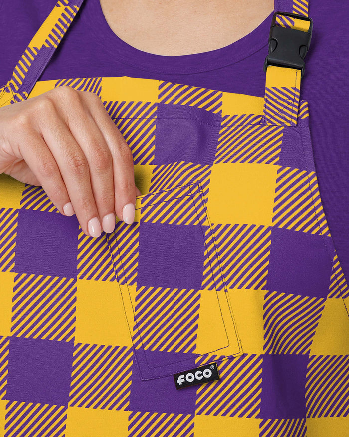 LSU Tigers Plaid Apron FOCO - FOCO.com