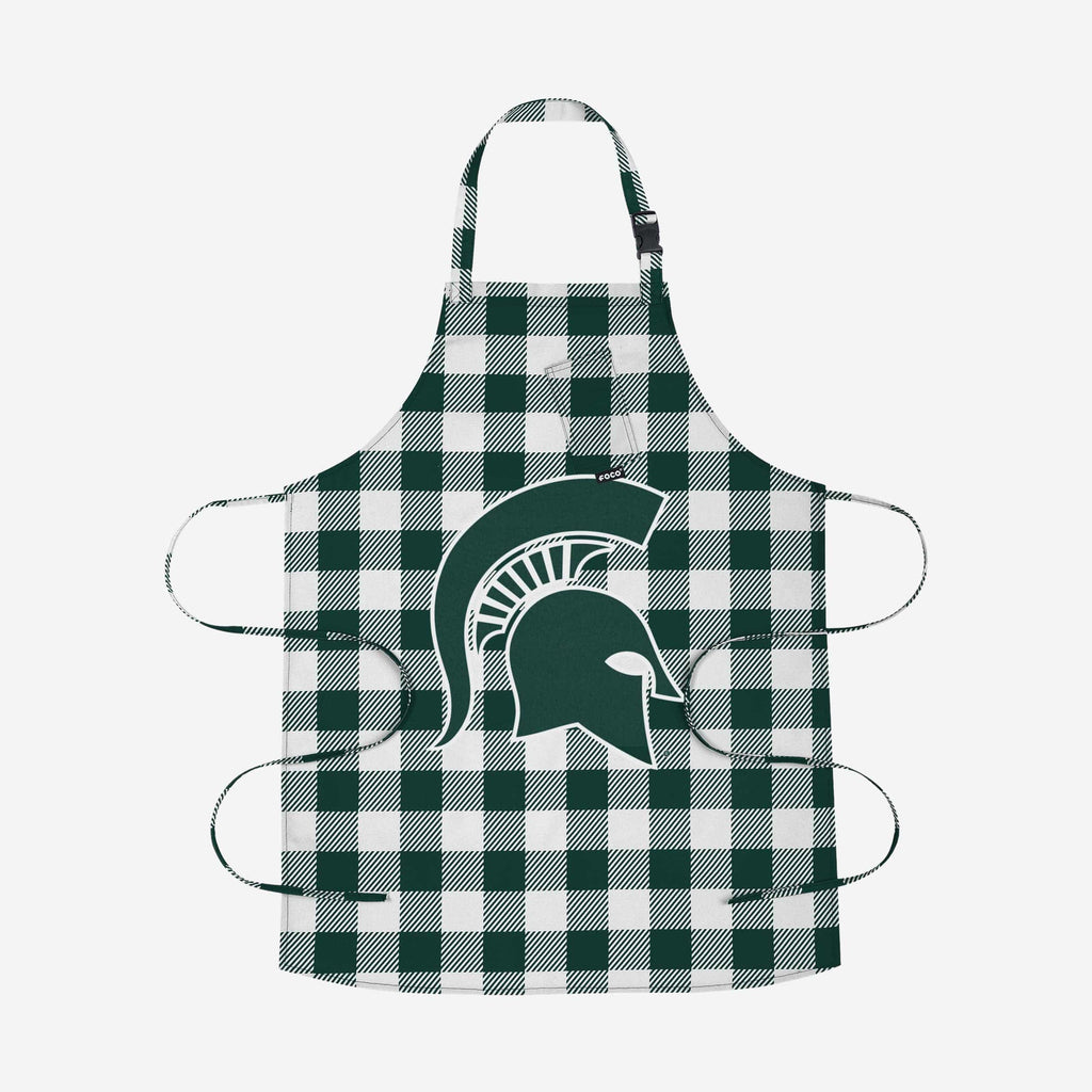 Michigan State Spartans Plaid Apron FOCO - FOCO.com