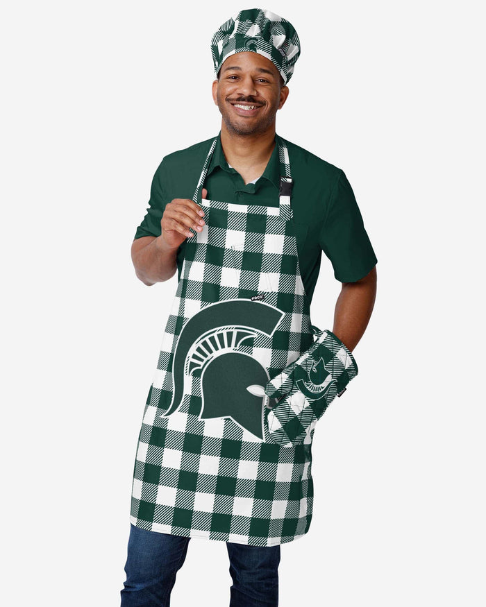 Michigan State Spartans Plaid Apron FOCO - FOCO.com