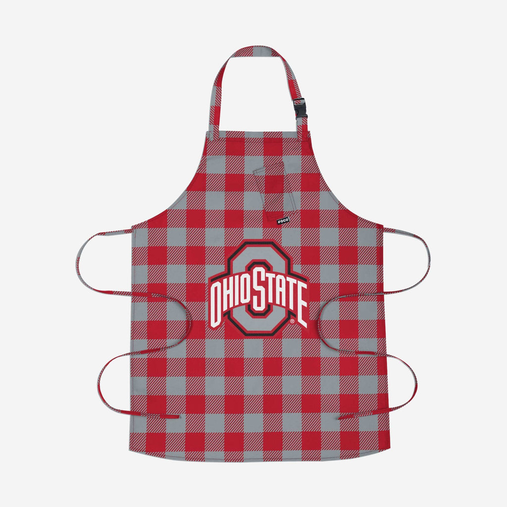 Ohio State Buckeyes Plaid Apron FOCO - FOCO.com