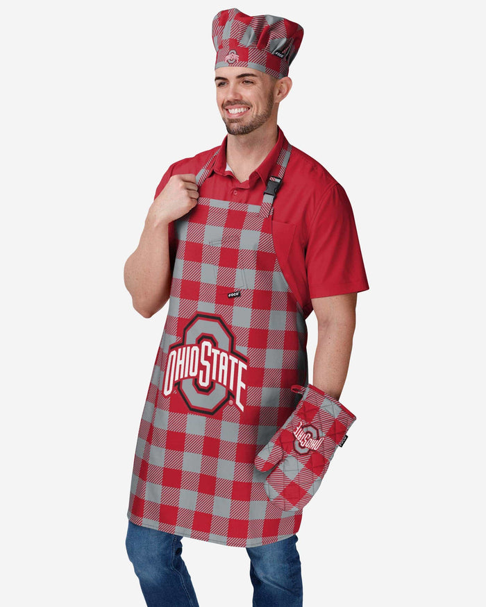 Ohio State Buckeyes Plaid Apron FOCO - FOCO.com