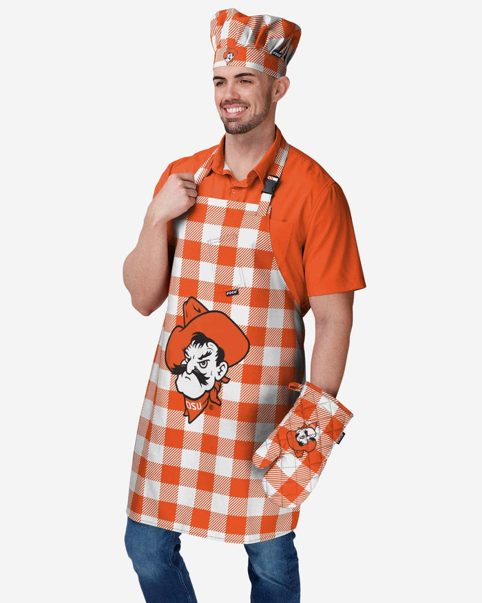 Oklahoma State Cowboys Plaid Apron FOCO - FOCO.com