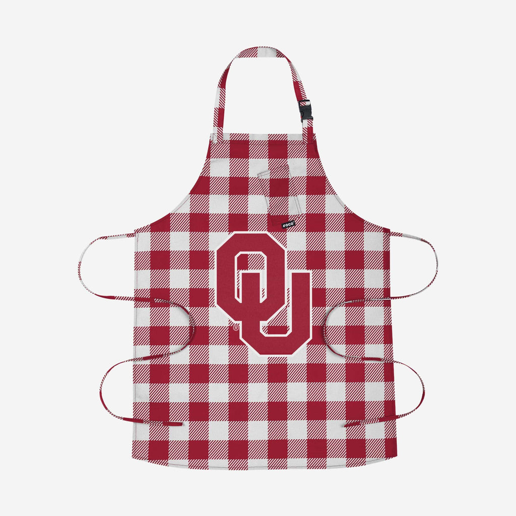 Oklahoma Sooners Plaid Apron FOCO - FOCO.com