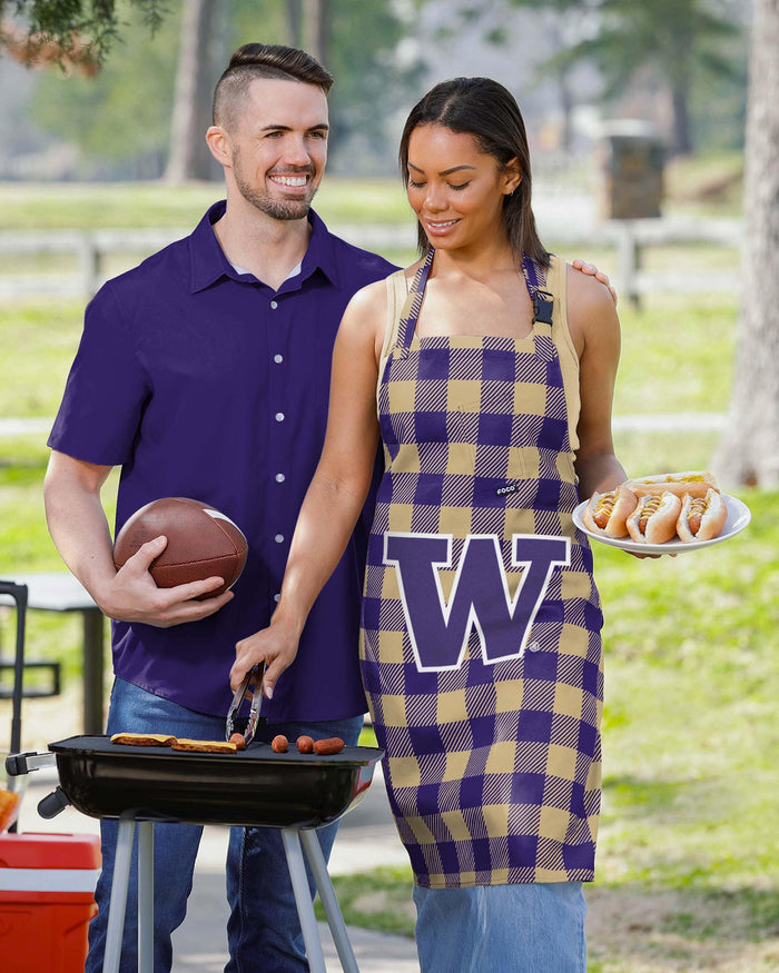 Washington Huskies Plaid Apron FOCO - FOCO.com