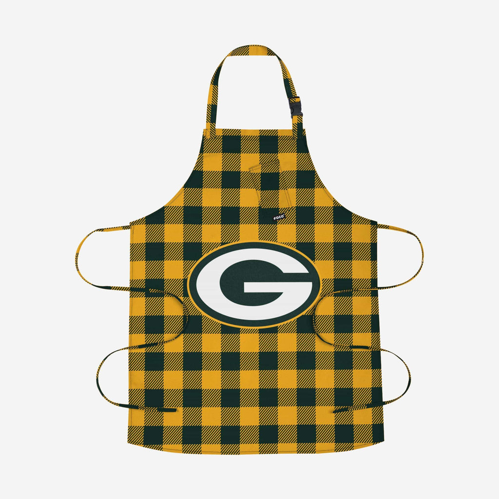 Green Bay Packers Plaid Apron FOCO - FOCO.com