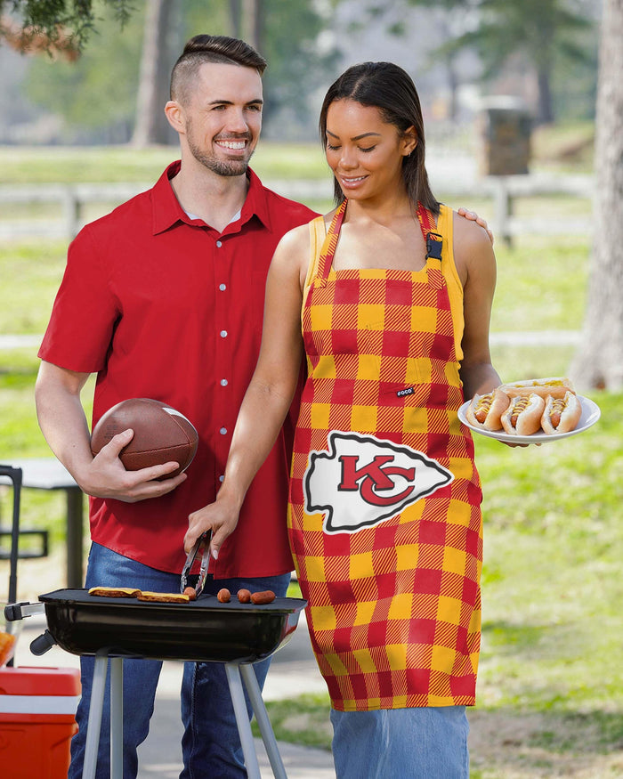 Kansas City Chiefs Plaid Apron FOCO - FOCO.com