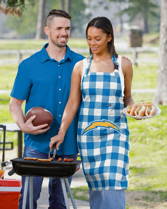 Los Angeles Chargers Plaid Apron FOCO - FOCO.com