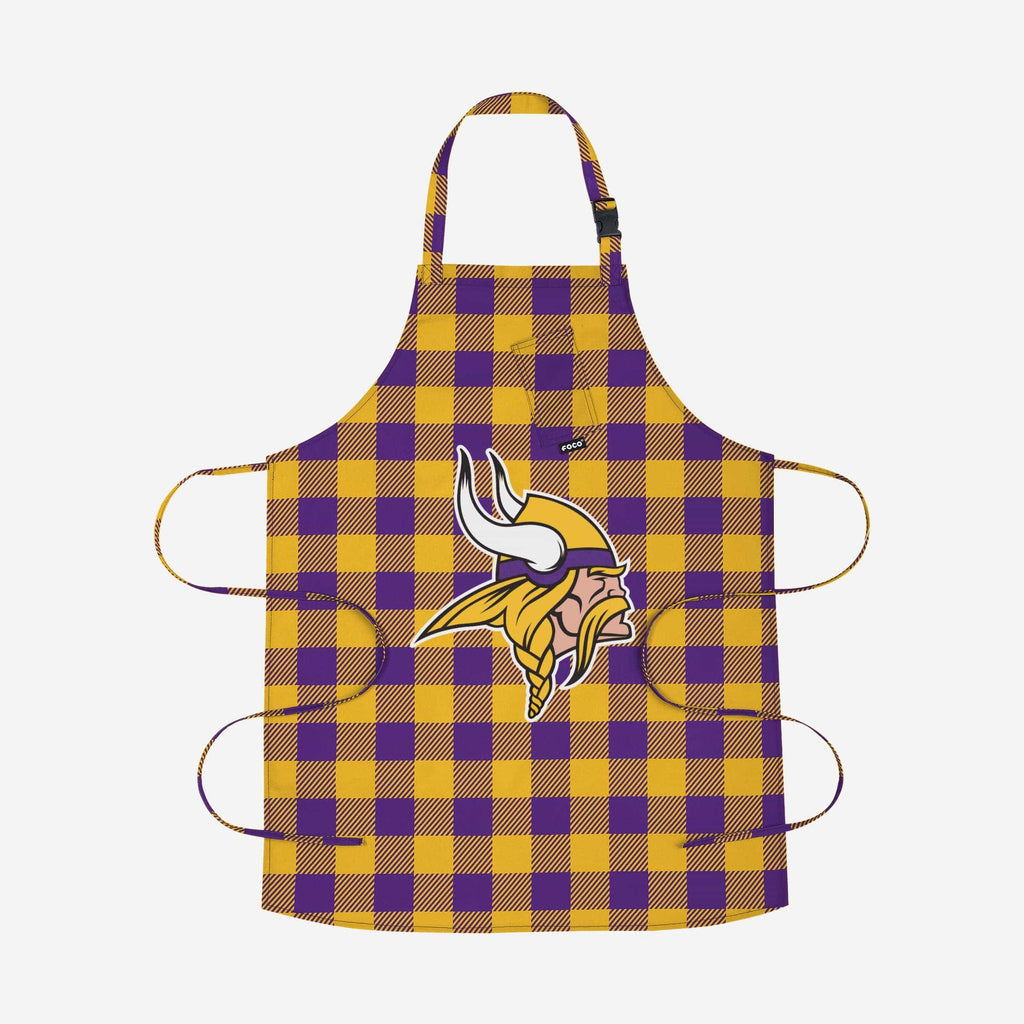 Minnesota Vikings Plaid Apron FOCO - FOCO.com